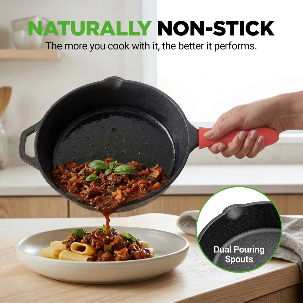 10" Pre-Seasoned Cast Iron Skillet with Glass Lid S5910