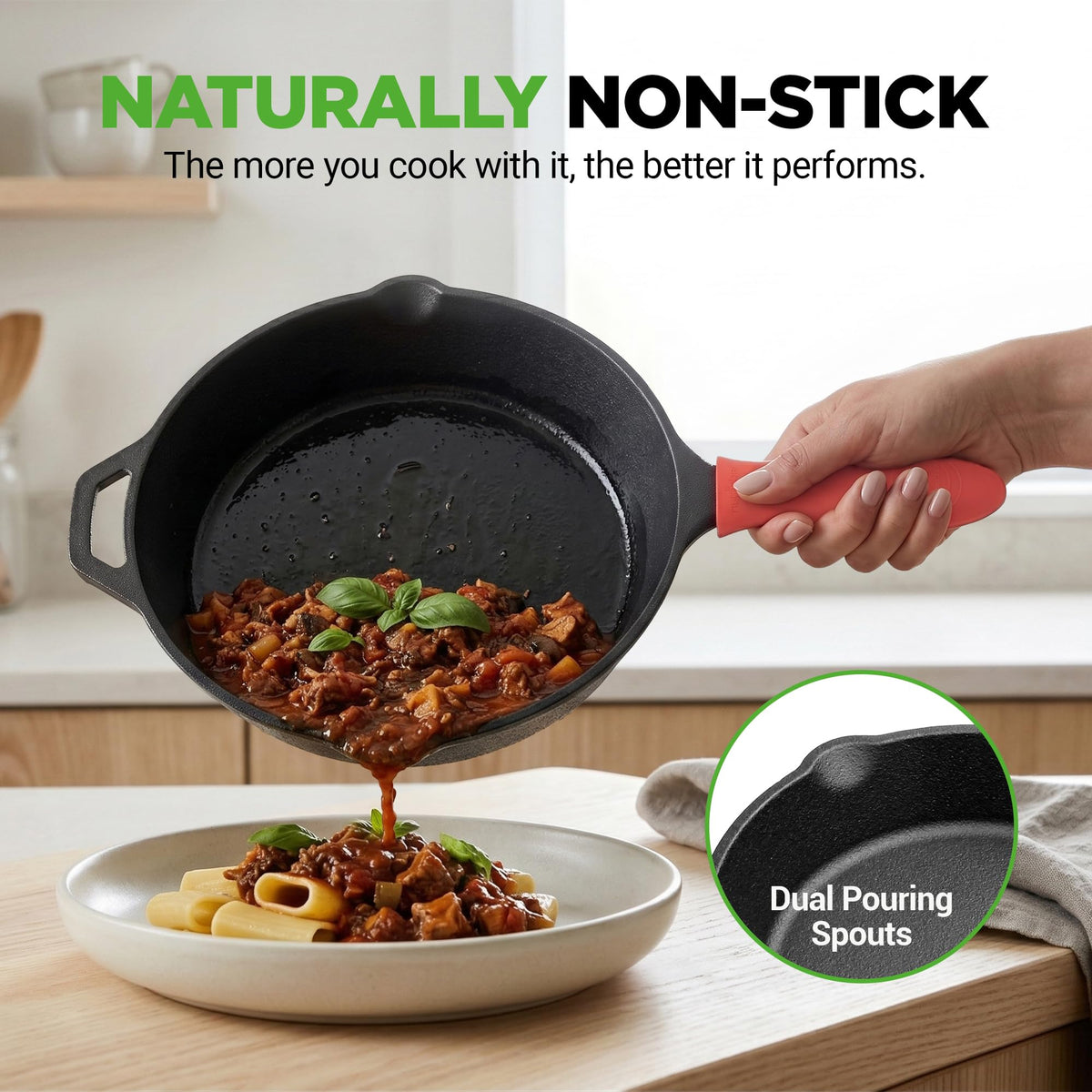 10" Pre-Seasoned Cast Iron Skillet with Glass Lid S5910