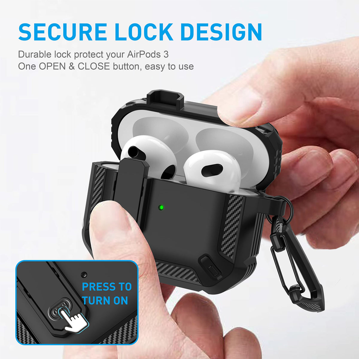 Black Magnetic AirPods 3 Case V902