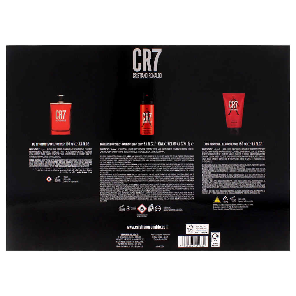 3 Pc Men EDT Spray Body Spray Shower Gel Gift Set X903