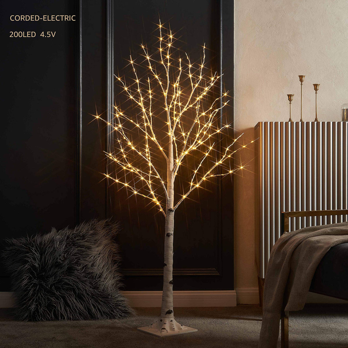 Lighted Birch Twig Tree with Fairy Lights 4FT 200 LED M27378
