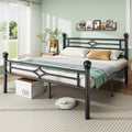 Black Full Metal Platform Bed Frame with Headboard and Footboard D377