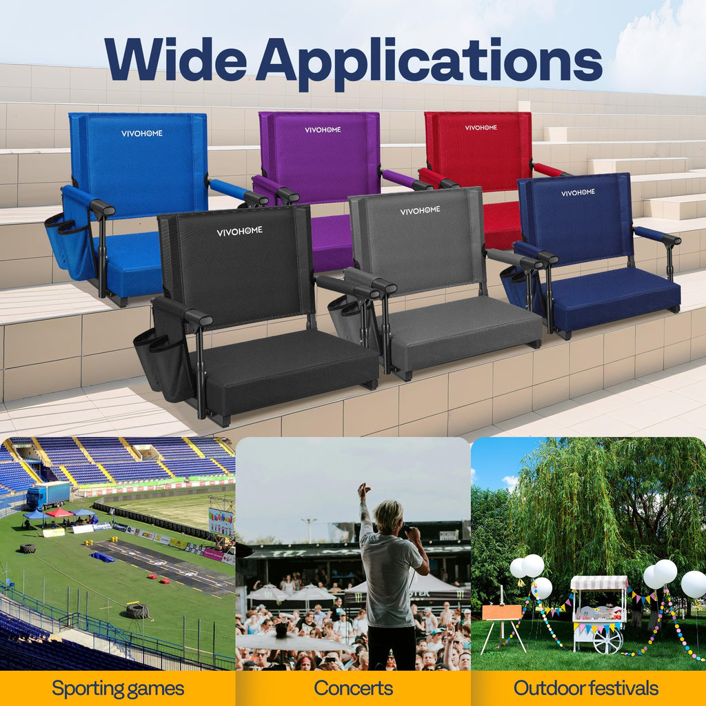 Stadium Seat with Back Support and 2.8" Cushion X42569