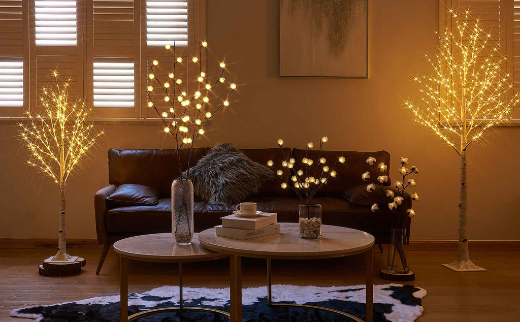 Lighted Birch Twig Tree with Fairy Lights 4FT 200 LED M27378