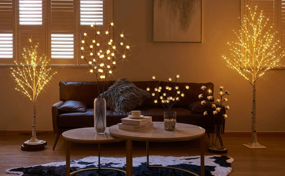 Lighted Birch Twig Tree with Fairy Lights 4FT 200 LED M27378