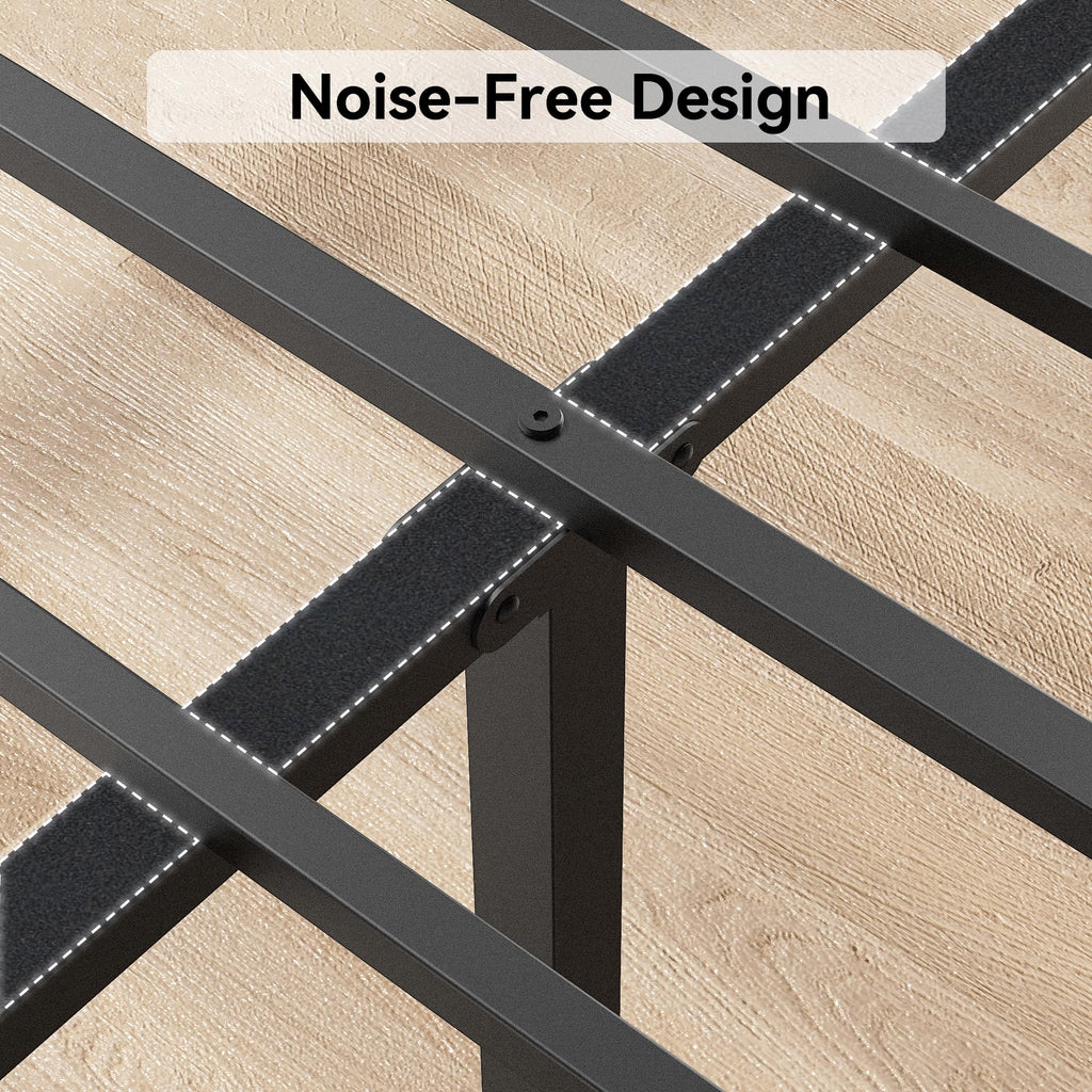 Black Full Metal Platform Bed Frame with Headboard and Footboard D377