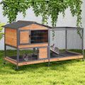 2-Story Rabbit Hutch with Metal Frame and 6 Locking Casters R249951