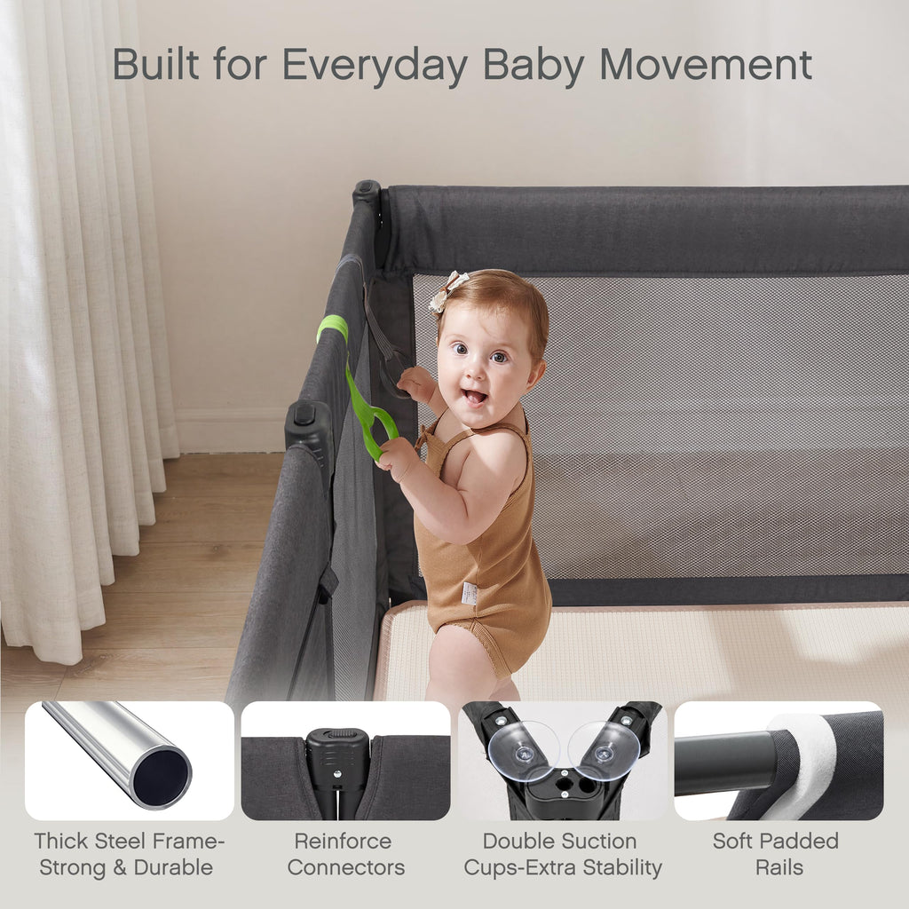 Foldable Adjustable 8-Panel Baby Playpen with Mesh S9302