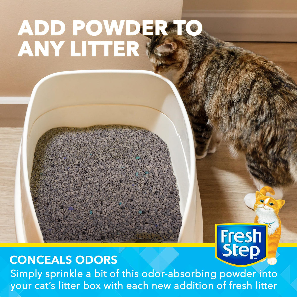 Charcoal Odor Eliminating Cat Litter Box Powder, 15 Oz, 2-Pack Q89016