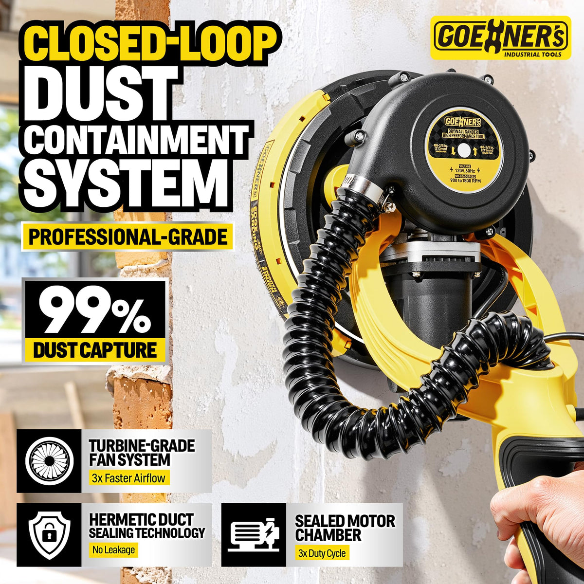 Electric Drywall Sander with Vacuum B132