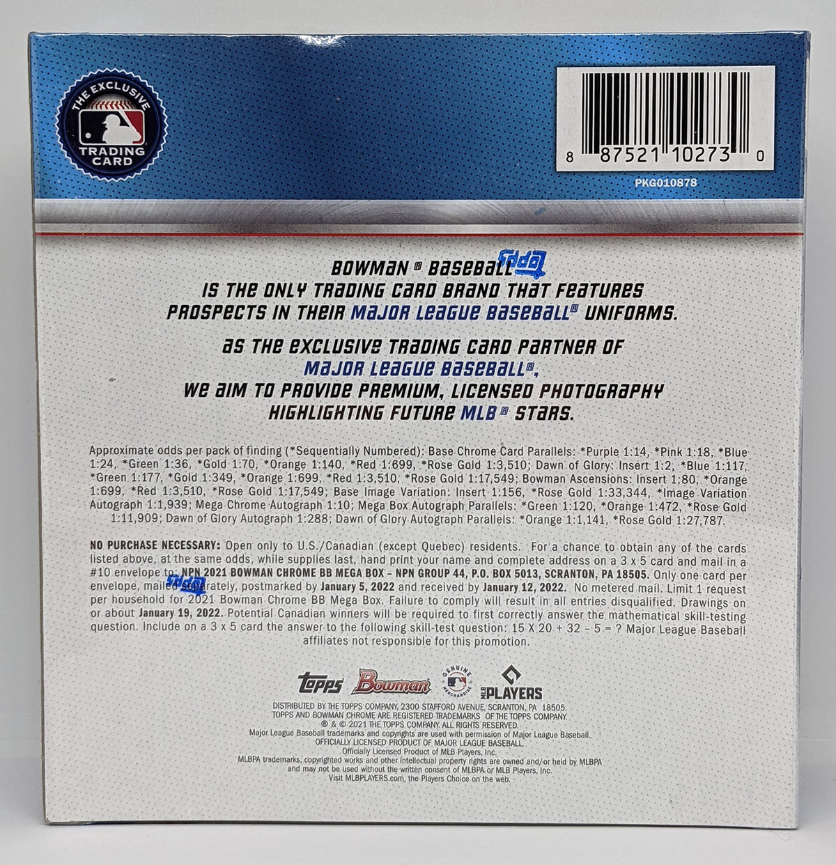 Bowman Chrome MLB Baseball Mega Box L9805
