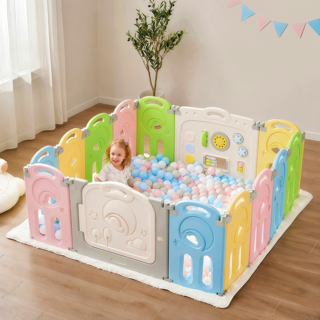Large 14-Panel Baby Playpen N975